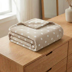 Cobertor Manta Flannel 180g/m² Super Macio Napoli Poá Dots