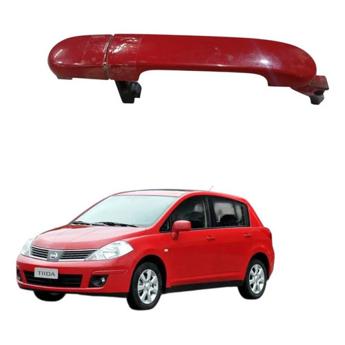 Macaneta Externa Nissan Tiida Dianteira Direita 2008 A 2013 Vermelho Dianteira