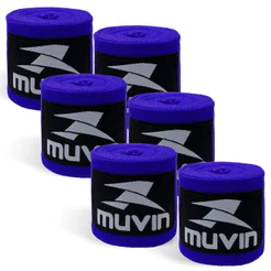 Kit 3 Pares Bandagem Elástica 3m Muvin Boxe Muay Thai MMA Lutas