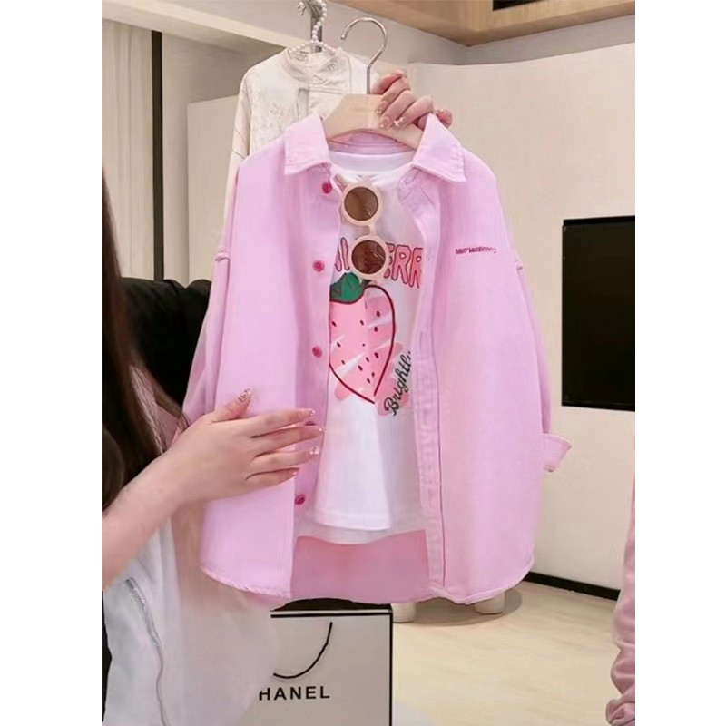 Meninas camisa primavera outono 2026 novo estilo crianças estilo ocidental primavera meninas de manga comprida camisa de