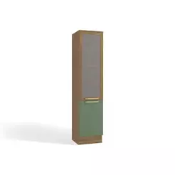 Paneleiro de Cozinha Botanic M626 c/ 2 Portas c/ 1 Tela 50cm Nogueira/Verde Oliva - Kappesberg
