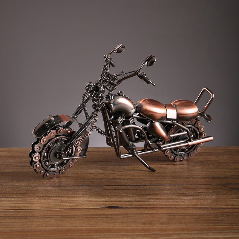 Ferro forjado Retro motocicleta decoração modelo Metal locomotiva TV gabinete vinho decoração do quarto