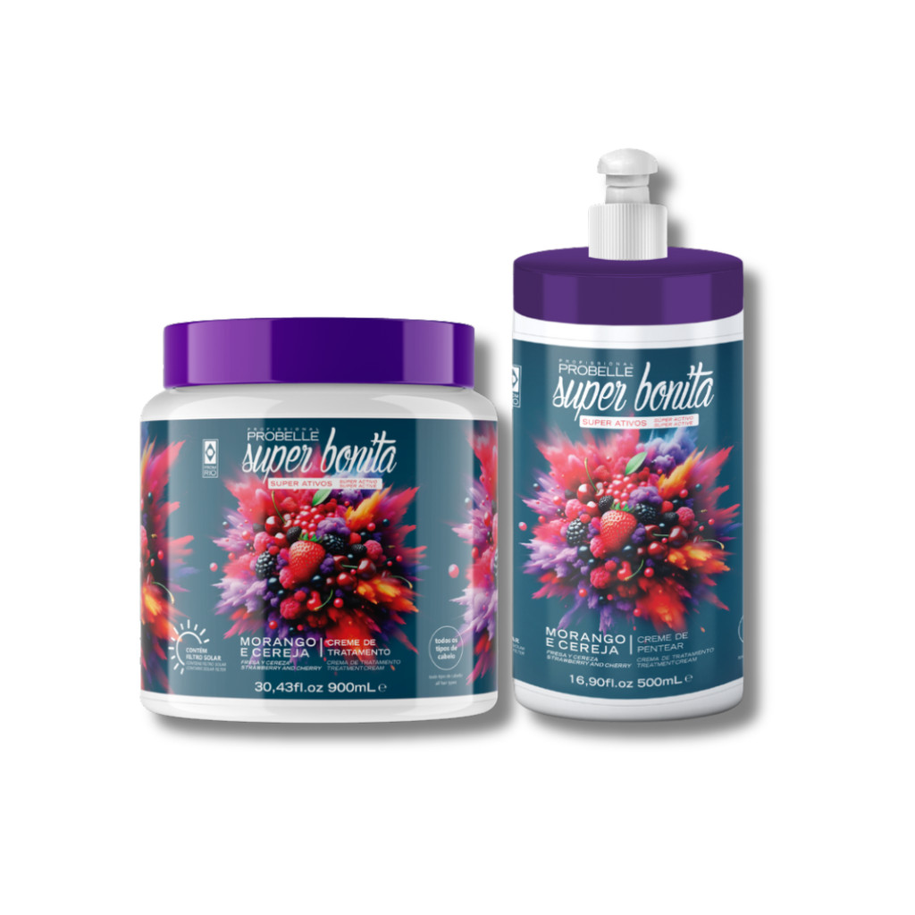 Kit SUPER ATIVOS PROBELLE ( Creme de Pentear + Tratamento)