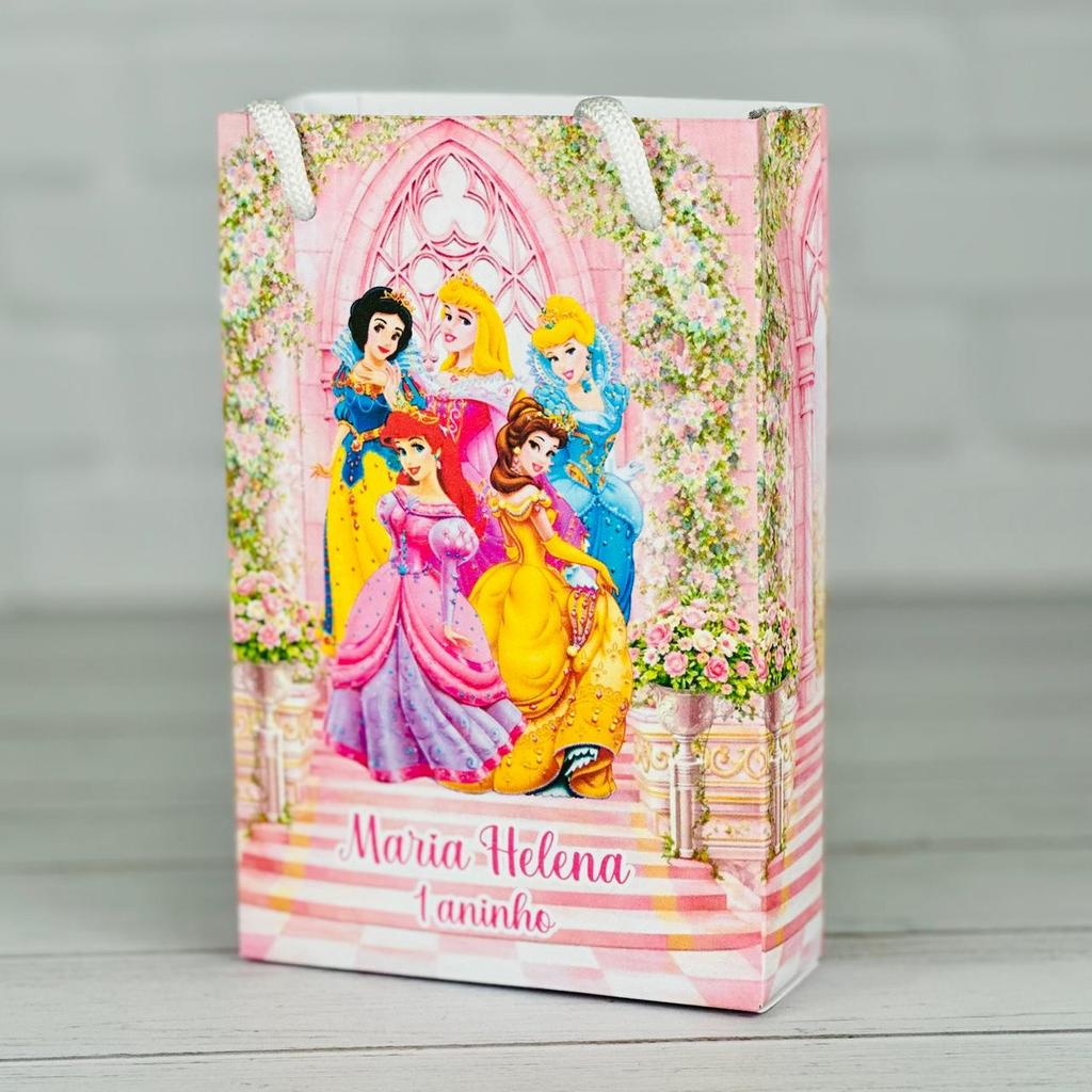 Sacolinha Personalizada Princesas PEGUE E MONTE Lembrancinha Mimos Festa Aniversário Infantil