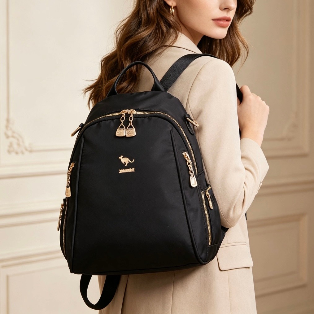 Mochila Feminina Casual de Nylon Impermeável e Leve para Deslocamentos Diários Ombro Transversal X162 LING