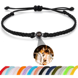 pulseiras personalizáveis com projeção de fotos, pulseira ultra-fina de amizade, presentes personalizáveis com fotos par