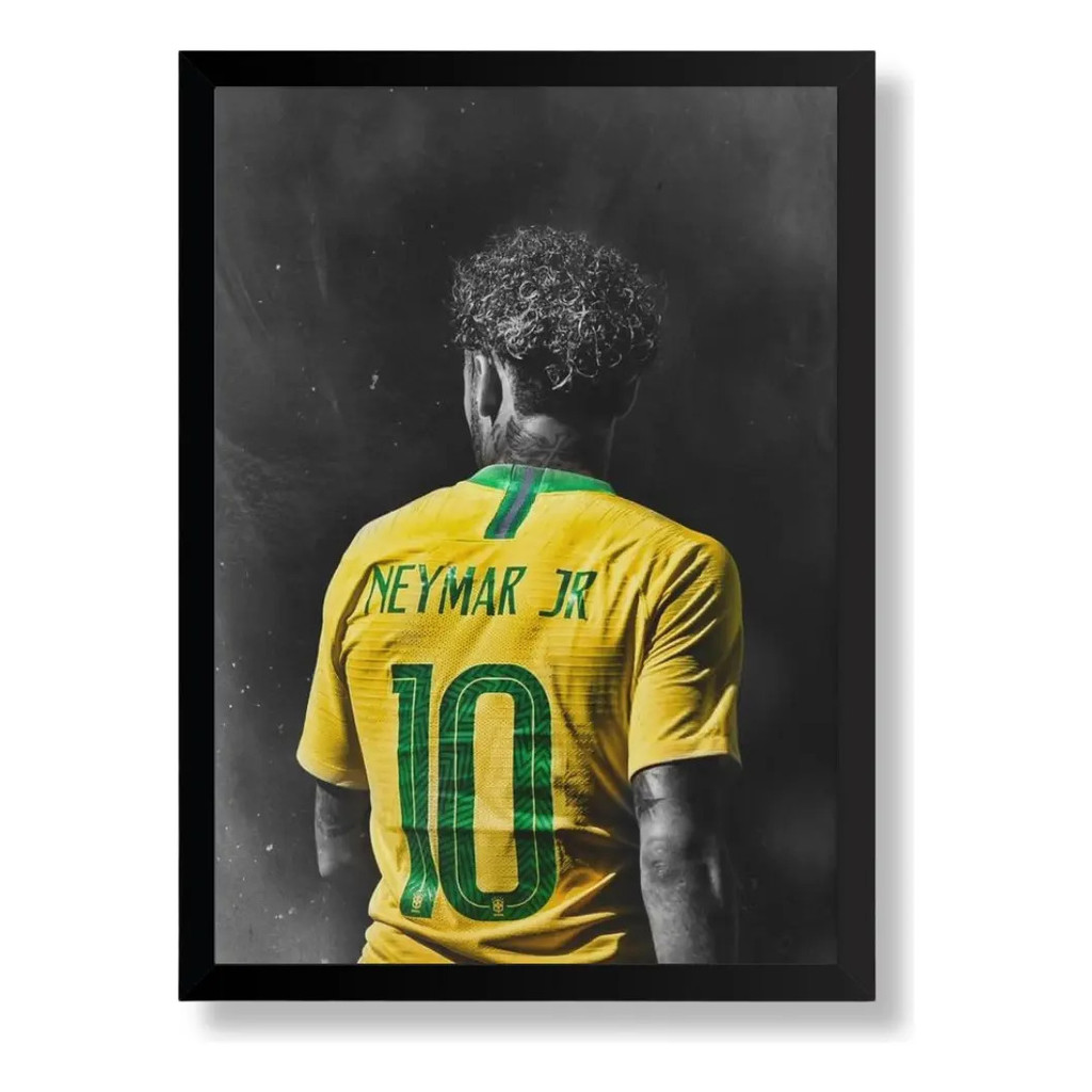 Quadro Neymar 30x40 Seleção Brasileira Decorativo Camisa 10