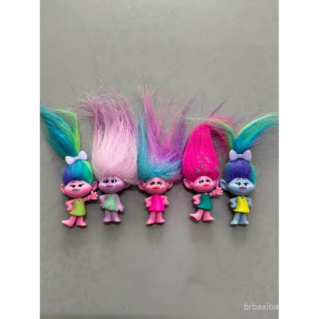 Boneco Troll Autêntico, Figura de Elfo com Cabelo Mágico, Boneco Feio, Ornamento de Anel de Encaixe, Produto Solto, Novo