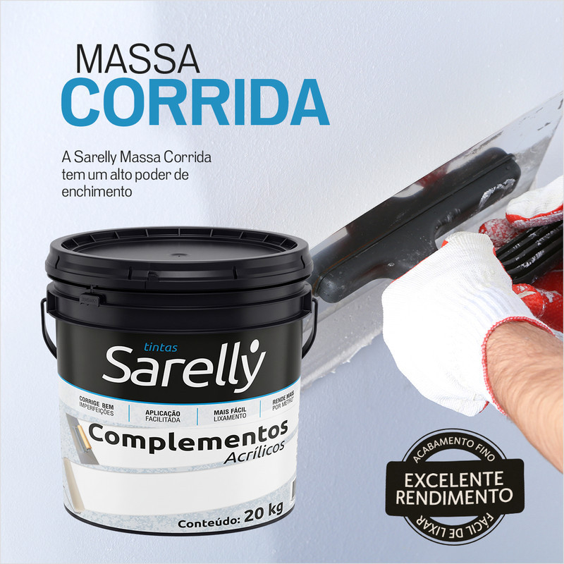 Massa Corrida 20Kg Tapa Burraco Massa Corrida Nivela Facil Massa Corrida de Lixamento Simples