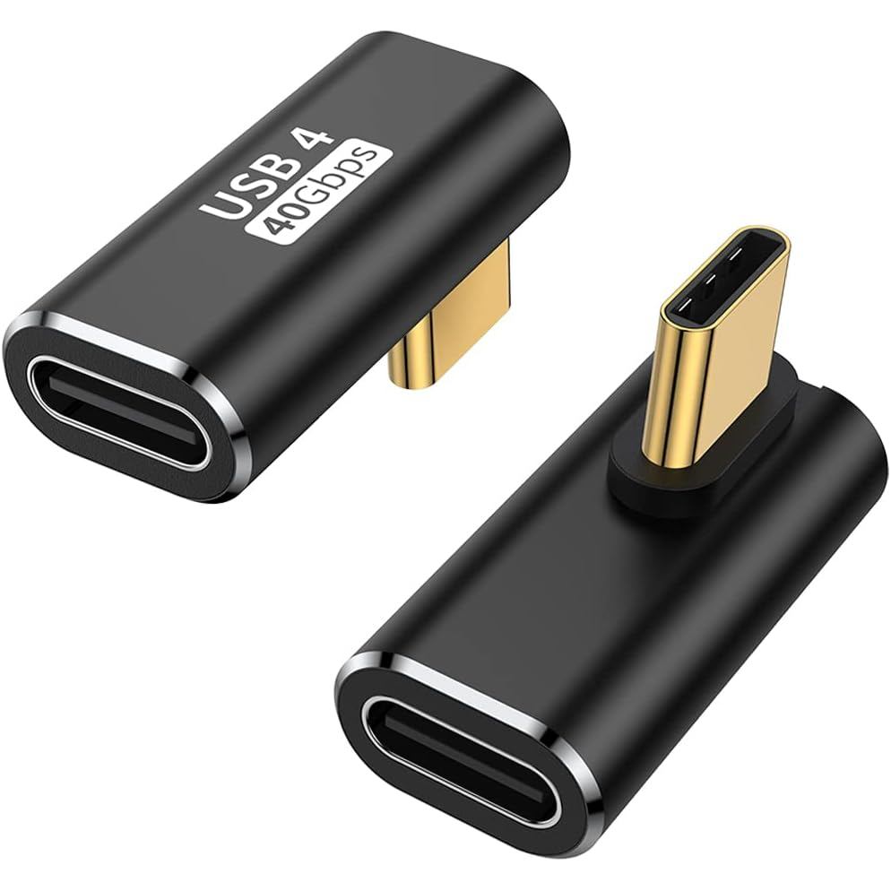 Adaptador L Conector Usb C P/ Tipo C 90 Graus 40gbps 4.0 Thunderbolt 100w Adaptador de Cabo Type C