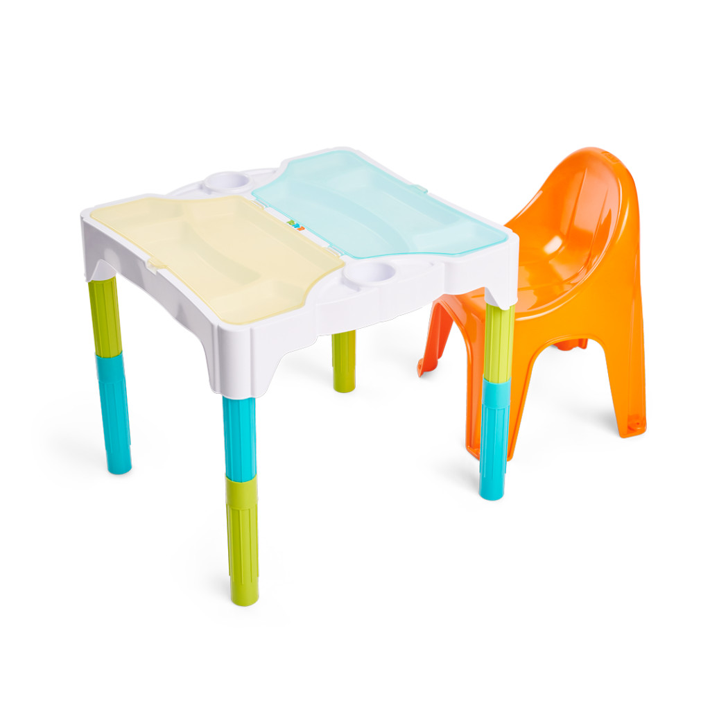 Mesa Infantil Mesinha Didática Educativa com 1 Cadeira e Divisórias Multi Atividades