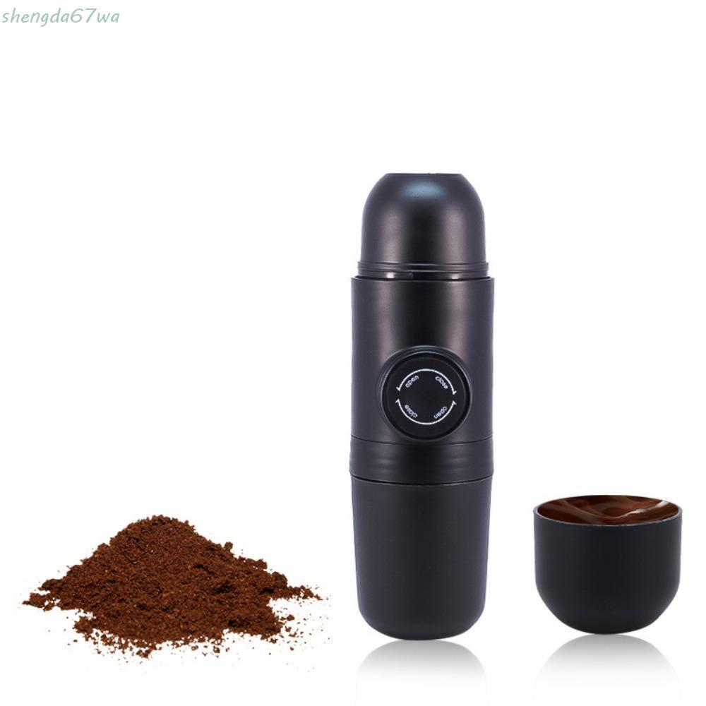 Cafeteira SHENGDA Espresso , Café De Viagem Com Prensa Manual De 140ml | Cápsula Preta Camping