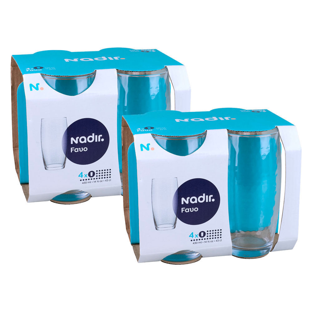 Kit Conjunto de Copos Favo 430ml com 8 Nadir 7642