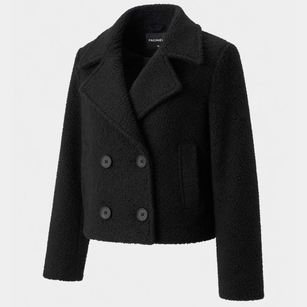 CASACO/JAQUETA FEMININA FACINELLI TEDDY PELUCIADA CONFORTAVEL ELEGANTE REFORÇADA BOLSOS LATERIAS ACOMPANHA BOTAO EXTRA