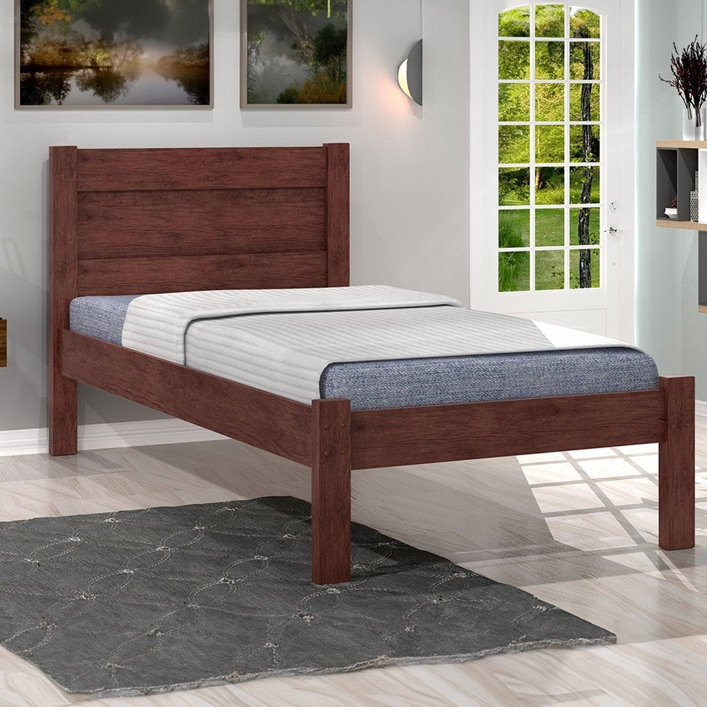 Cama Solteiro Prisma Solt 94,5cm x 196cm Marrom/Capuccino