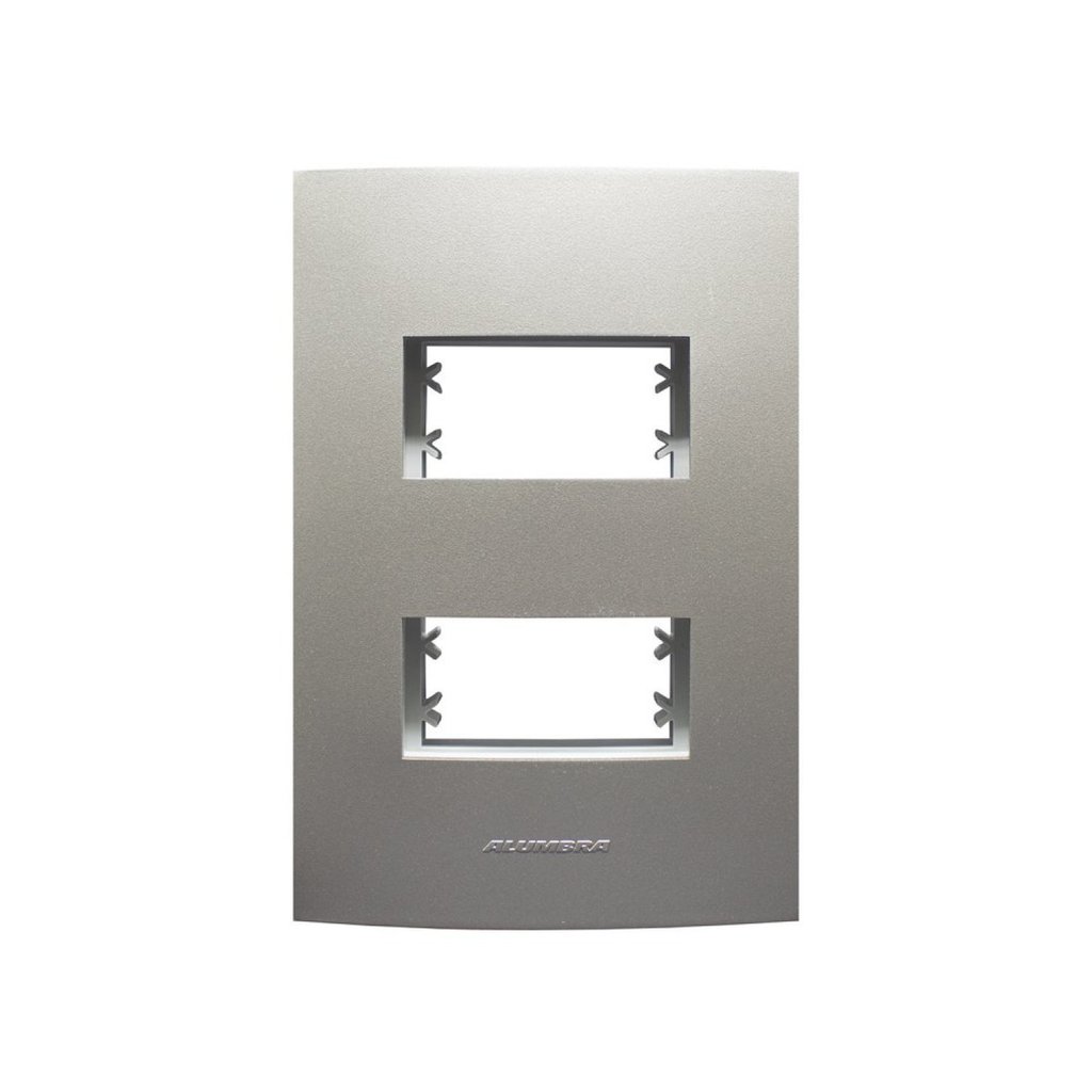 Placa 4X2 com Suporte Para 2 Módulos Distanciados Inova Pro Class Alumbra Titanium