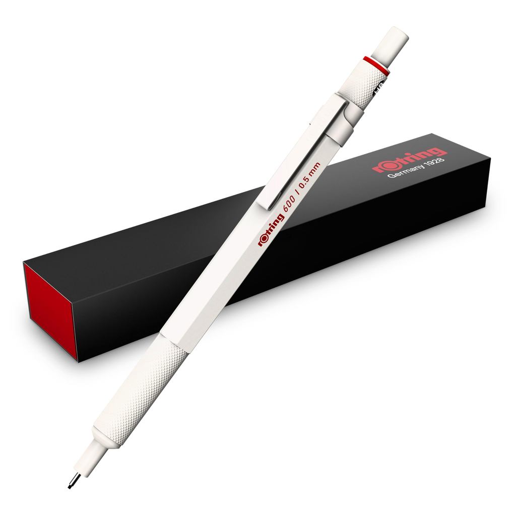 Rotring Mechanical Pencil Pearl White 600 2158795 0.5mm rOtring Mechanical Pencil High-Quality Writing Instruments Stati