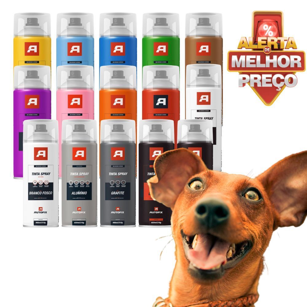 TOP Tinta Sprays Uso Geral 400ml - Autofix Cores e muito mais