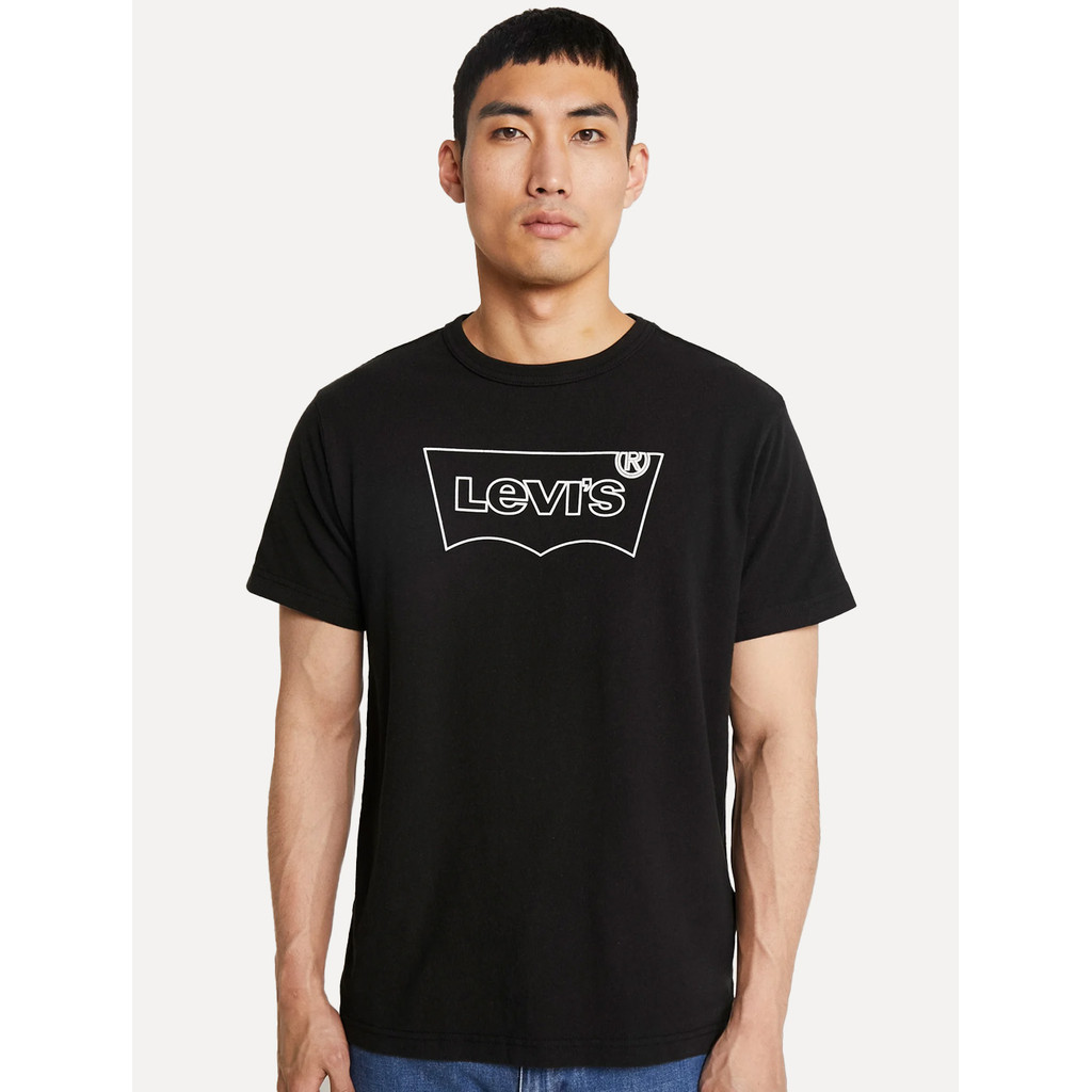 Camiseta Levis Original Masculina Relaxed Center Logo Stripe Preta