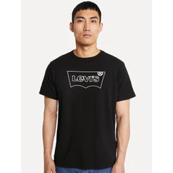 Camiseta Levis Original Masculina Relaxed Center Logo Stripe Preta