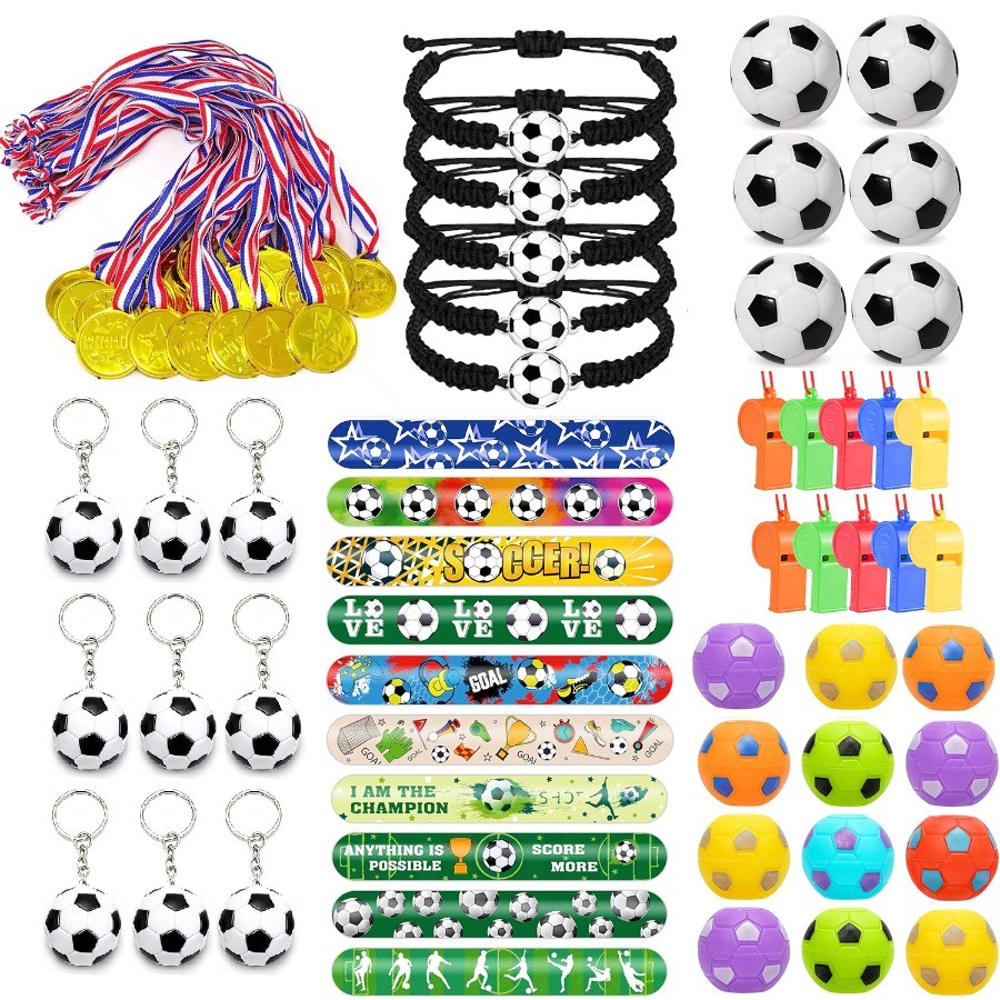 Festa De Futebol Favores Tema Pulseiras Chaveiro Pino Bola Labirinto Jogo Brinquedos Crianças Aniversário Pinata Enchime