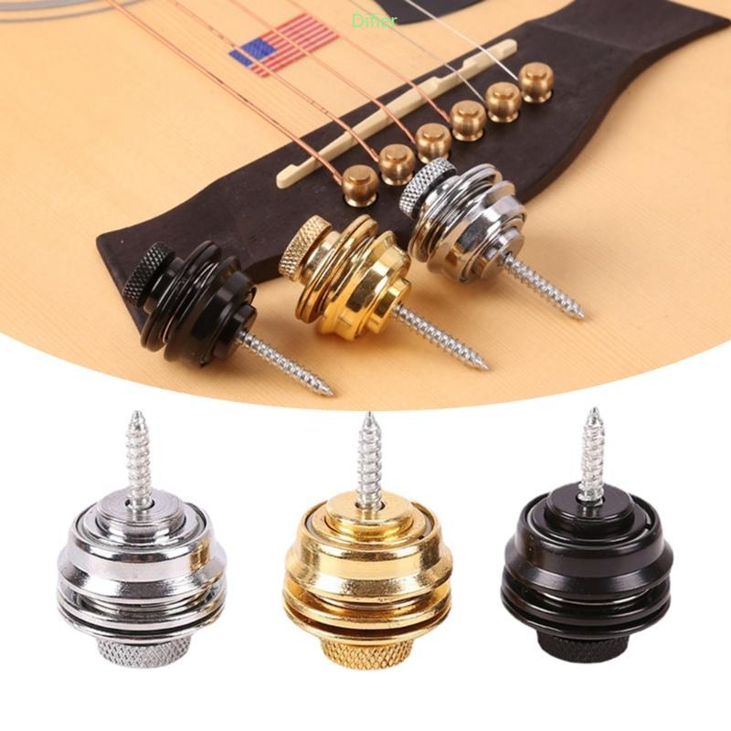 Difier 2 Pçs Travas Cinta Guitarra Metal Botão Bloqueio Elétrica Fechaduras Cabeça Cogumelos