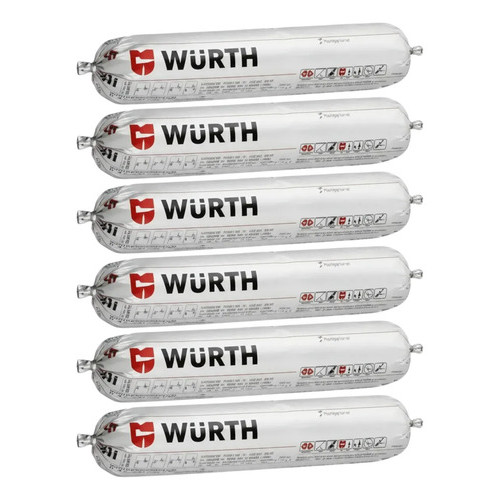 Kit 6 Selante Pu 40 Multiuso Sache Branco 470ml / 800g Würth