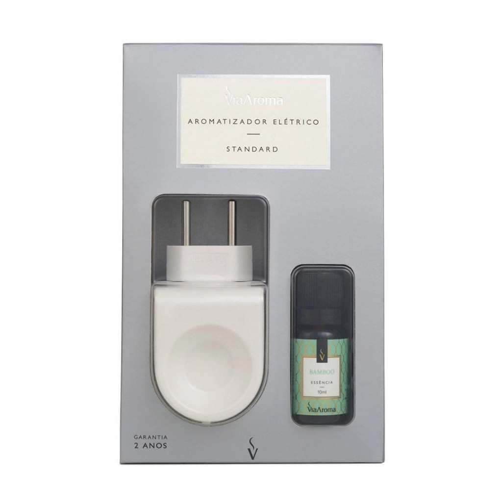 Difusor Aromatizador Eletrico Standard com Essência Bamboo 10ml Via Aroma