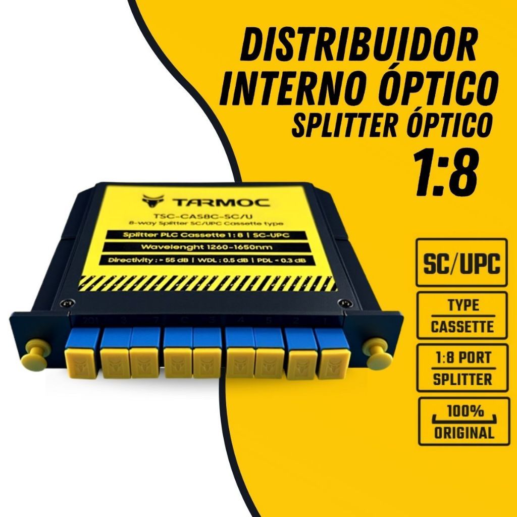 SPLITTER ÓPTICO SC/UPC 1X8 CANAIS DIO DISTRIBUIDOR INTERNO ÓPTICO TSC-CAS8C-SC/U