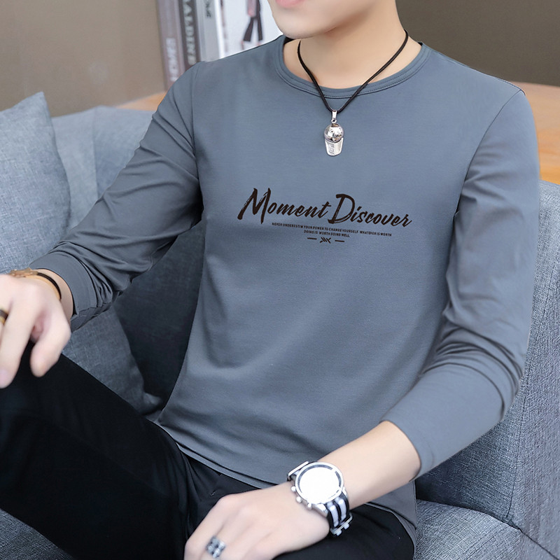Roupas masculinas 2025 novo estilo primavera outono camiseta de manga comprida masculina juventude outono roupas exterio