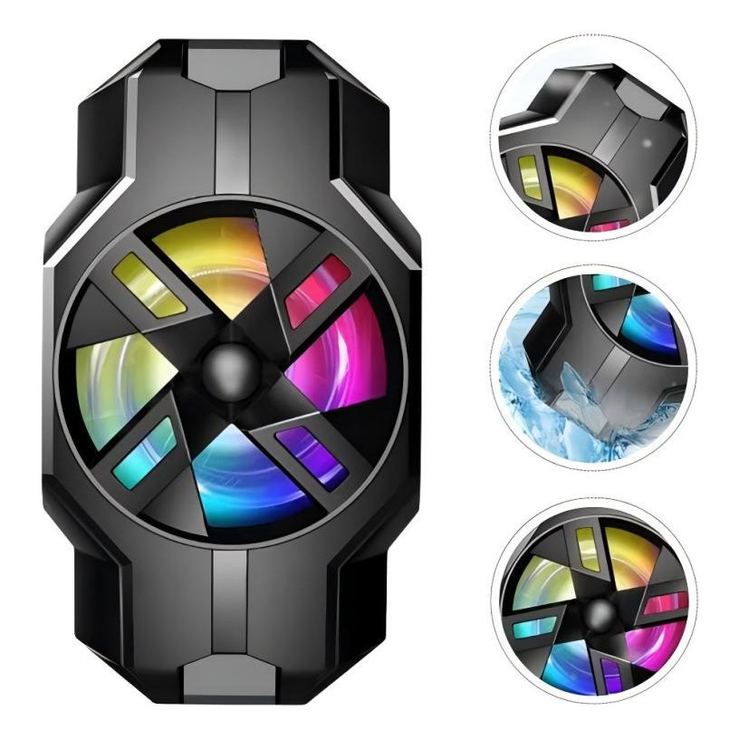 Cooler Refrigerador Portátil Gamer Para Celular Preto RGB