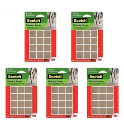 Kit com 5 Feltro Moveis Leves Marrom Quadrado 12 UND