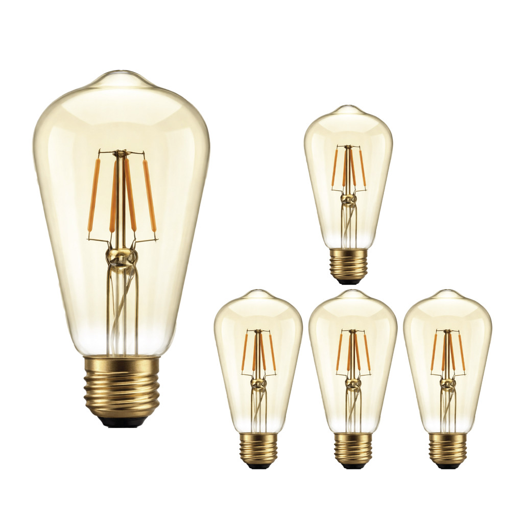 Kit 5 Filamento led 4w st64 led E27 2200k Bivolt lampada Vintage Retro