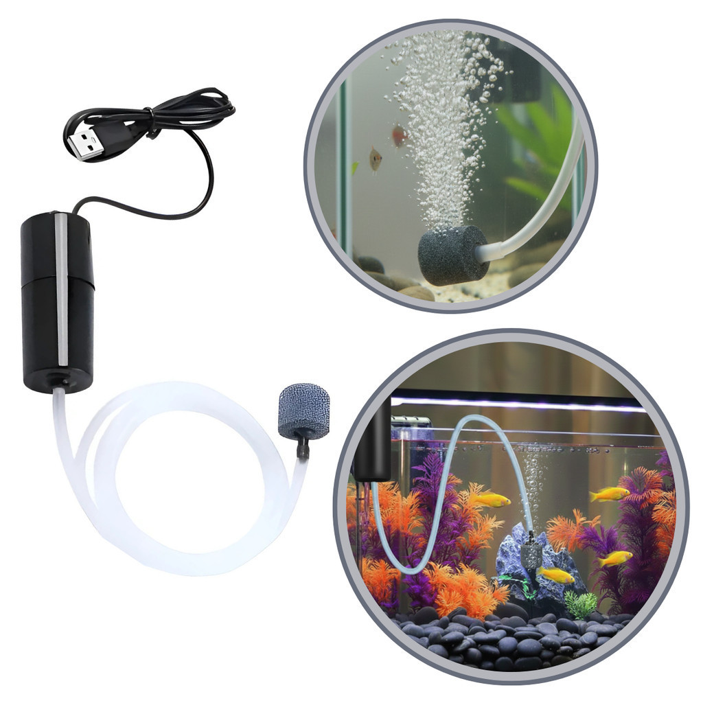 Bomba De Oxigênio/Ar Compressor Filtro USB Portátil Para Aquario De Peixes 12v Silencioso 1UN-3UN