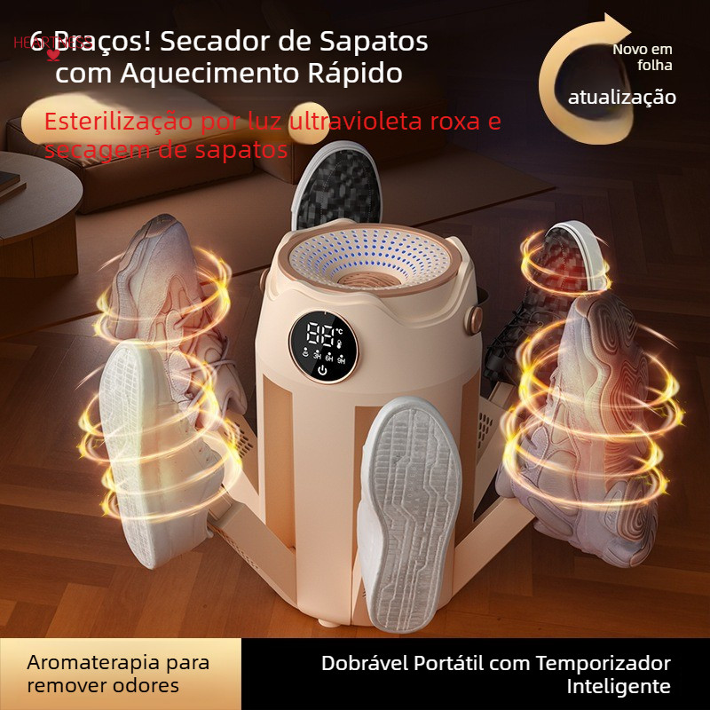 Secador de sapatos de secagem rápida cronometragem portátil dobrável estudante sapato secador temperatura constante deso