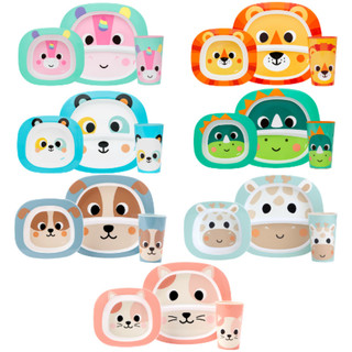 Kit Refeição Infantil Para Introdução Alimentar Buba Zoo Buba Prato Com Divisória + Bowl + Copo Bebê