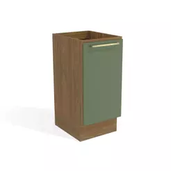 Balcão de Cozinha Botanic M621 c/ 1 Porta s/Tampo 40cm Nogueira/Verde Oliva - Kappesberg