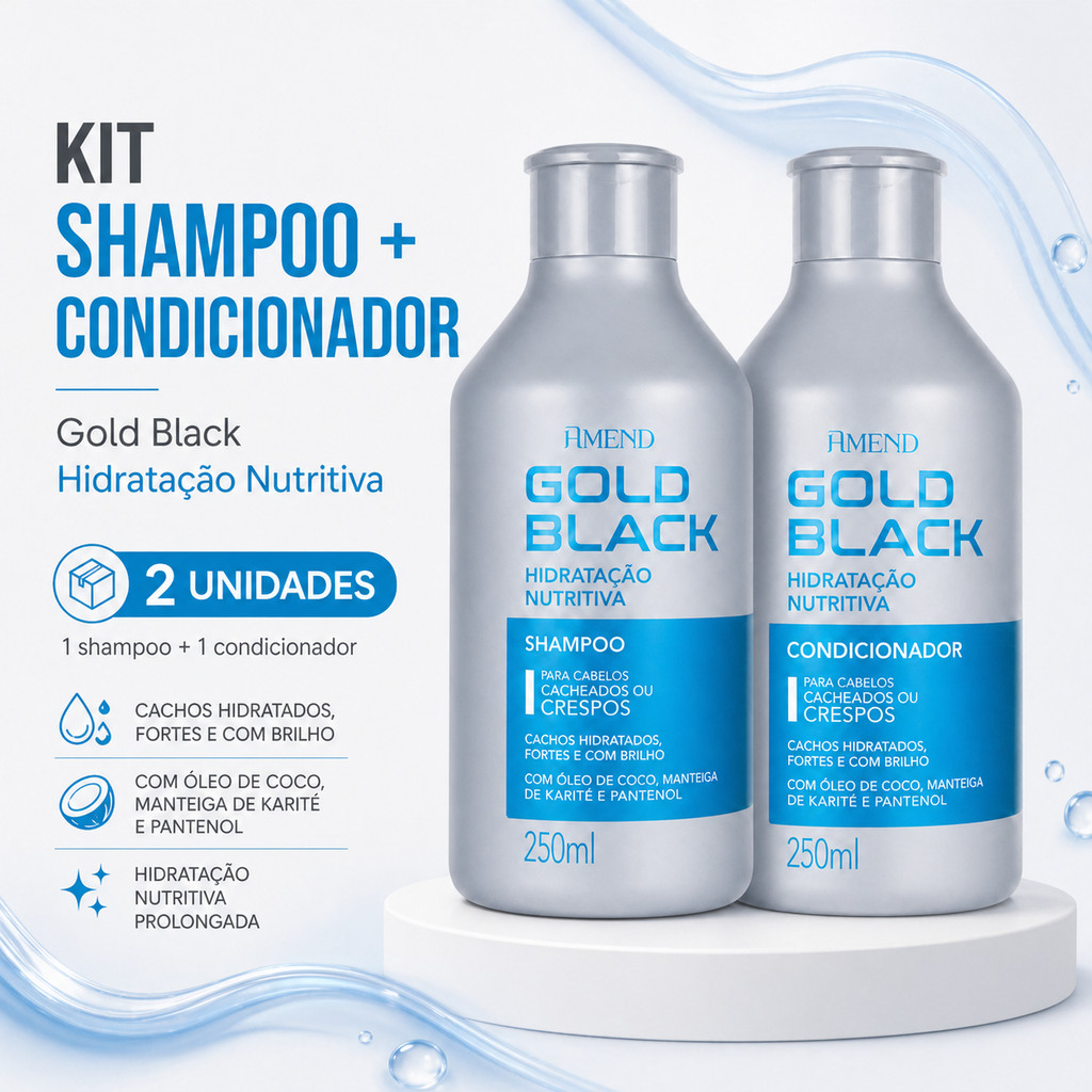 Kit Shampoo + Condicionador Amend Gold Black Hidratação Nutritiva