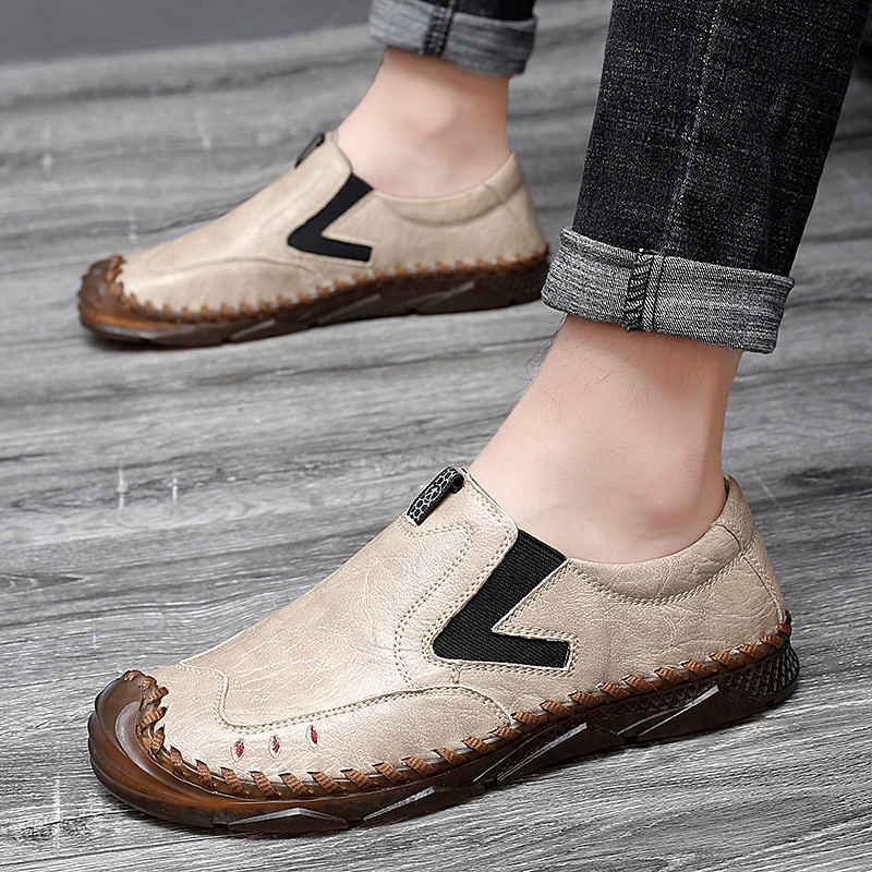 Sapatos masculinos de sola de tendão sapatos preguiçosos masculinos na moda sapatos casuais de um Pedal sapatos de condu