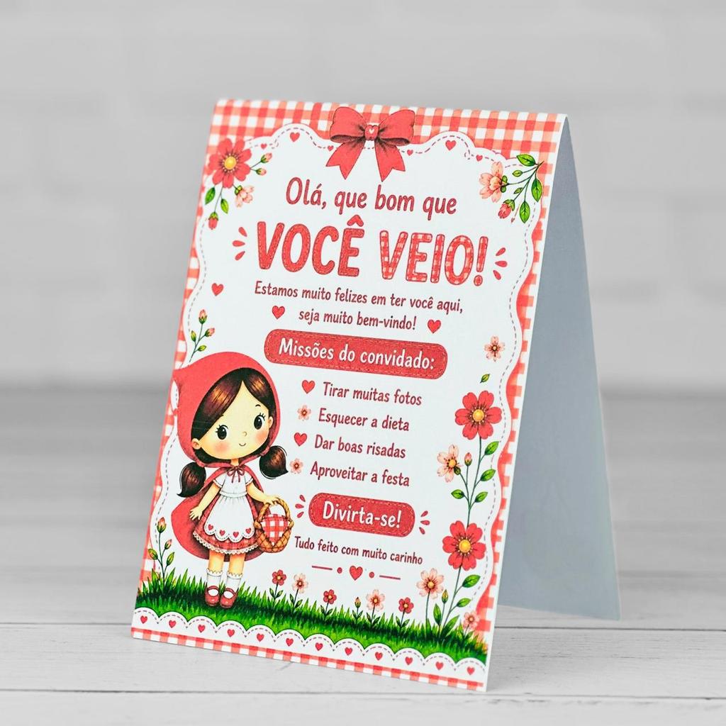 10 Plaquinhas Agradecimento CHAPEUZINHO VERMELHO / Centro de Mesa Lembrancinha de festa infantil