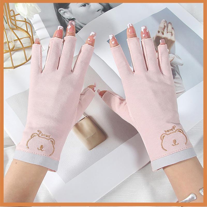 [BG] 1 Par De Luvas Anti UV Para Unhas , Luva Protetora De Gel , Manicure Sem Dedos , Ferramentas Arte Em Lâmpada LED ,