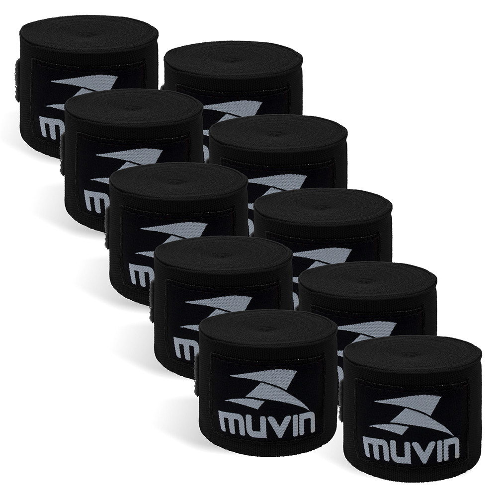 Kit 5 Pares Bandagem Elástica 5m Muvin para Boxe Muay Thai