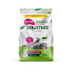 Areia Higiênica Biodegradável BioNature para Gatos Grãos Médios 10kg