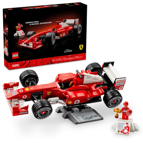 LEGO Icons Ferrari F2004 e Michael Schumacher 11375 735 Peças