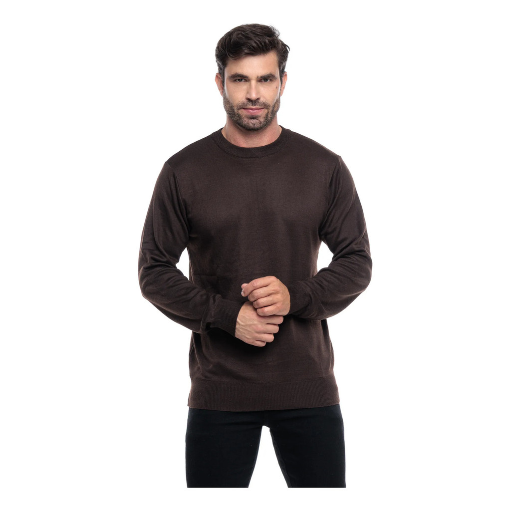 Suéter Careca Importado Gola Redonda Liso Premium Casual