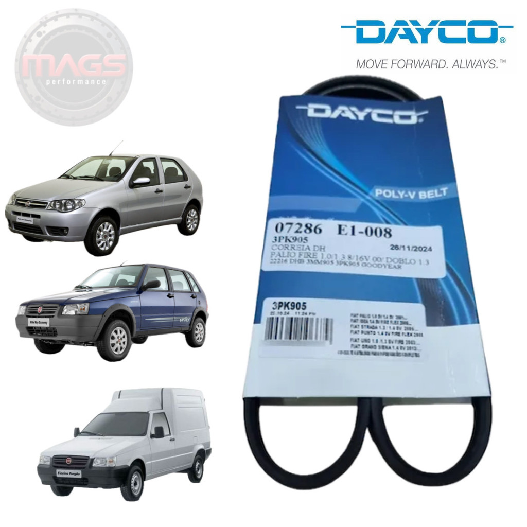 Correia Direção Hidráulica Uno / Palio / Punto / Strada / Siena DAYCO 3PK905
