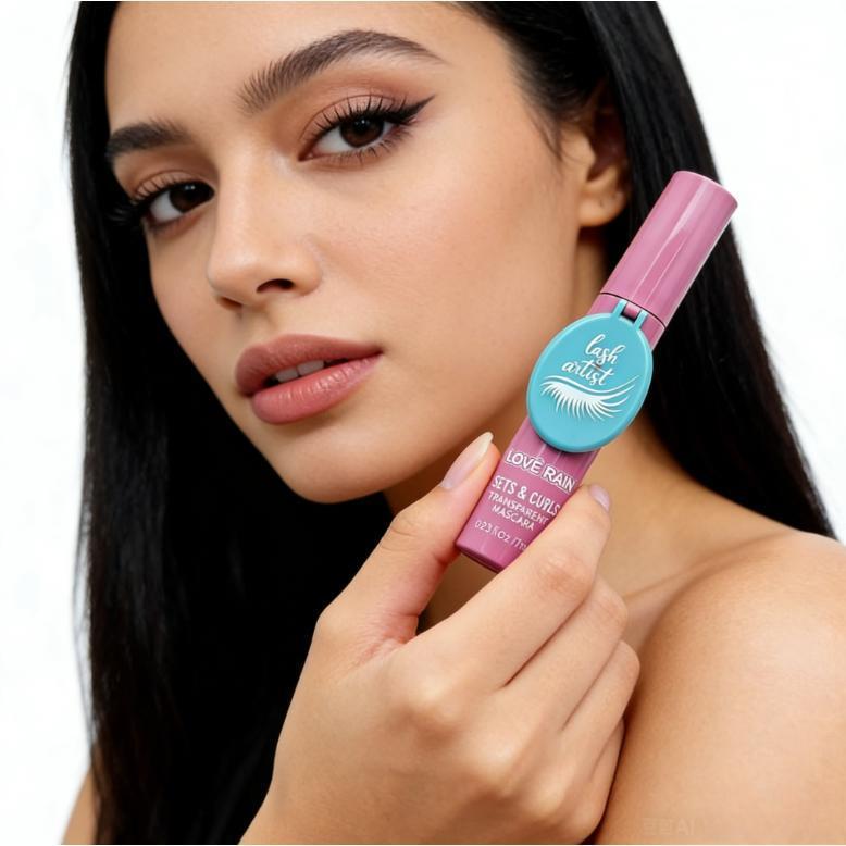 Kit 3 Rímel Transparente Love Rain com Espelho - Fixador e Curvador de Cílios Natural 7ml
