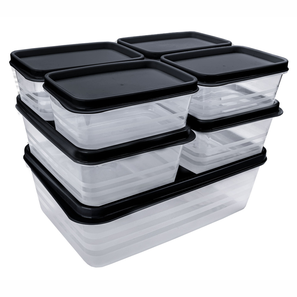 Kit com 7 Potes Herméticos Fresh (250ml-500ml-1,4l) - Alves Plastic