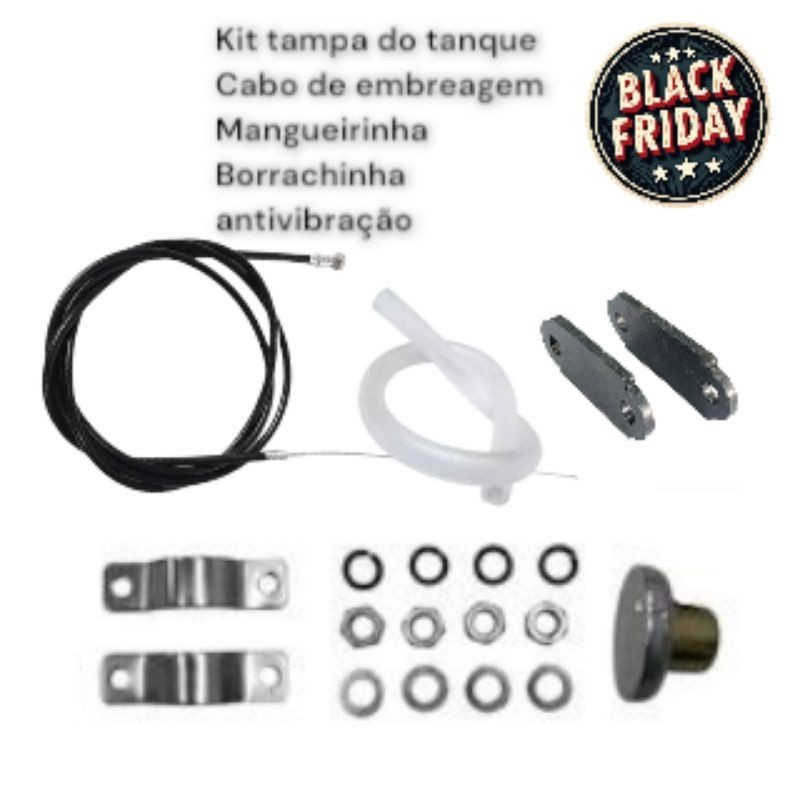 kit tampa tanque bicicleta motorizada cabo embreagem mangueirinha