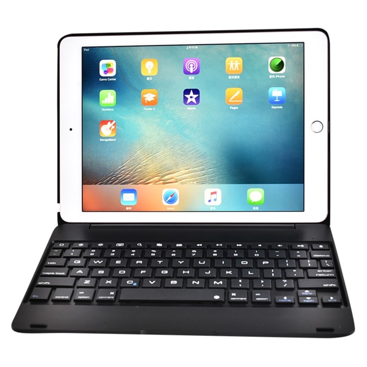 Novo F19B Para iPad 9.7 E Air & 2 Pro Polegadas Ultrafino ABS Horizontal Flip Tablet Case + Teclado Bluetooth